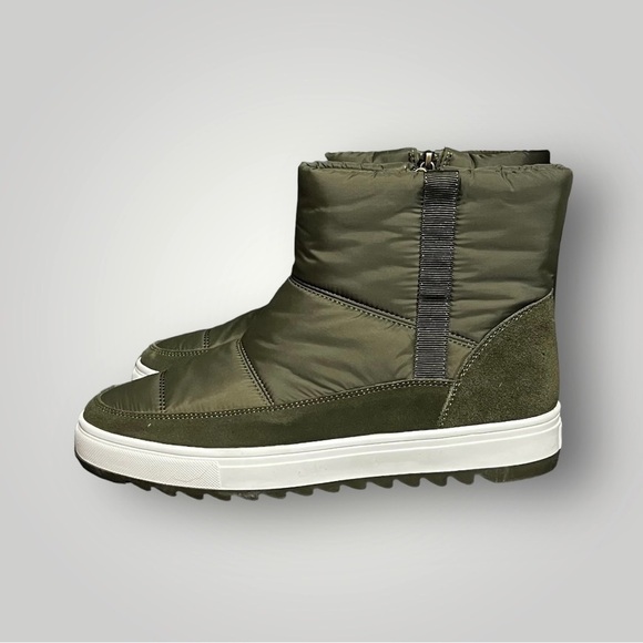 🌻NEW (w/box) Blondo Olive "Saffron" Suede & Nylon Waterproof Booties Size 10 - Picture 2 of 13